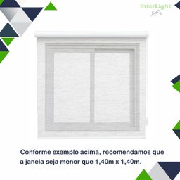 Persiana Cortina Rolo Tecido Blackout Liso Branco 1,40m X 1,40m - Sala Quarto Escritório - Blecaute - 4