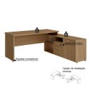Ver imagem 2 de Mesa para Escritório em L com Armário Web30 2 Gavetas 170cm Espresso Móveis Malaga
