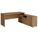 Ver imagem 3 de Mesa para Escritório em L com Armário Web30 2 Gavetas 170cm Espresso Móveis Malaga
