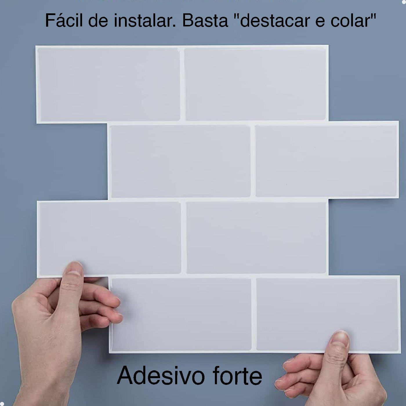 Pastilha Adesiva 3d Alto Relevo Decorativa Lorben Lavável Resinada Branco com Rejunte Cinza - 3