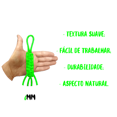 Cordão de Algodão Trancelim 6mm para Artesanato e Macrame Verde Neon
