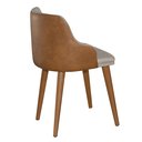 Ver imagem 5 de Kit 2 Cadeiras Million Tecido Linho C/ Couro Pés em Madeira