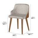 Ver imagem 6 de Kit 2 Cadeiras Million Tecido Linho C/ Couro Pés em Madeira