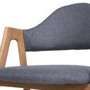 Ver imagem 2 de Cadeira em Metal Estofada em Linho Suellen Sala Jantar Cinza