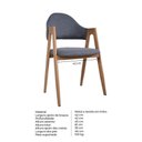 Ver imagem 6 de Cadeira em Metal Estofada em Linho Suellen Sala Jantar Cinza