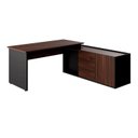 Ver imagem 4 de Mesa Diretor X com Armário Caixa de Tomadas e 3 Gavetas 200cm Tampo Cavado para Escritório Corporate