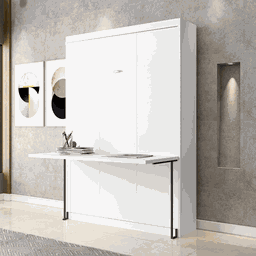 Cama Casal Retrátil Pratic Branco/Preto - Art Panta - 3 Cama Casal Retrátil Pratic Branco/Preto - Art Panta - 3