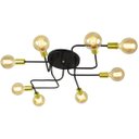 Ver imagem 3 de Lustre Plafon Hashtag Preto Com Dourado De 8 Braços