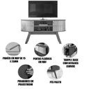 Ver imagem 3 de Rack Bancada Atalanta 2 Portas para Tv de 55" Polegadas Naturale/off White