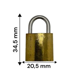 Cadeado 20 Mm com 2 Chaves para Portas/malas/armarios/bolsas - 7
