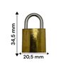 Cadeado 20 Mm com 2 Chaves para Portas/malas/armarios/bolsas - 7