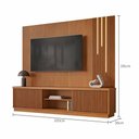 Ver imagem 5 de Painel com Rack Valencia para TV 75" 220cm MDF-MDP com LED Amadeirado Mavaular