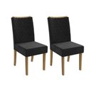Ver imagem 1 de Kit 2 Cadeiras Sala Jantar 2cad129 2 Un Canela Suede Preto