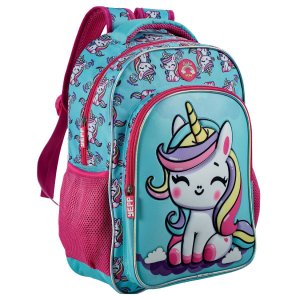 Mochila Unicórnio Escolar Infantil Juvenil para Meninas:azul