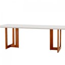 Ver imagem 3 de Mesa para Sala de Jantar Patros 220cm Moderna Mobília Cinamomo Imbuia/off White