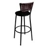 Banqueta Alta Hawaii Bistrô Encosto Junco Marrom Pintura Epóxi Aço Preto Assento Preto - 3