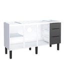 Ver imagem 2 de Gabinete de Aço Para Pia 160cm 3 Portas 3 Gavetas Jupter Cozimax Preto