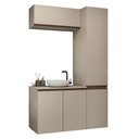 Ver imagem 2 de Conjunto Gabinete Suspenso para Banheiro 120cm 5 Portas Crema Nice Madesa 02