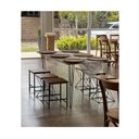 Ver imagem 1 de Conjunto mesa de jantar 1,60 x 0,80 x 0,80 cm com 6 banquetas 0,32 x 0,32 0,45 cm ferro e madeira de