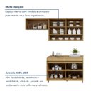Ver imagem 6 de Cozinha Completa Modulada 3 Peças 5 Portas 2 Gavetas 100% MDF Simone Mendes Marrom/Carvalho/Greige