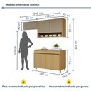 Ver imagem 3 de Cozinha Completa Modulada 3 Peças 5 Portas 2 Gavetas 100% MDF Simone Mendes