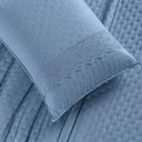 Ver imagem 4 de Kit Cobre Leito Colcha Nobre Casal 3 Peças Micrpercal 200 Fios Matelado Lese - Azul Serenity