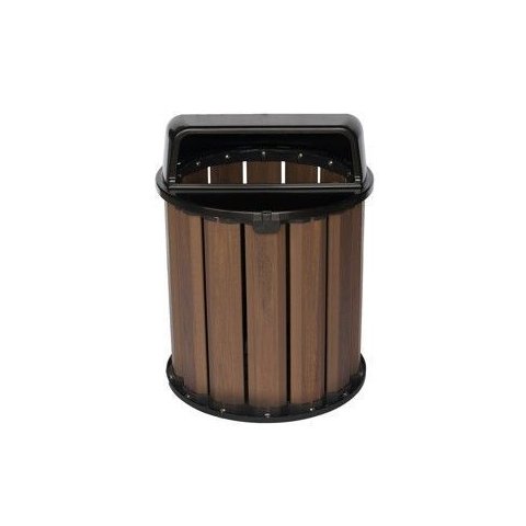 Lixeira Madeira Plástica Ecológica 67l Para Jardim E Parques -  preta