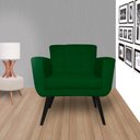 Ver imagem 4 de Poltrona Decorativa Geovana Suede Verde Pés Madeira Mz Decor