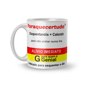 Caneca de Porcelana Engraçada Remédios Divertidos Paraquecertudo