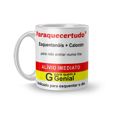 Caneca de Porcelana Engraçada Remédios Divertidos Paraquecertudo