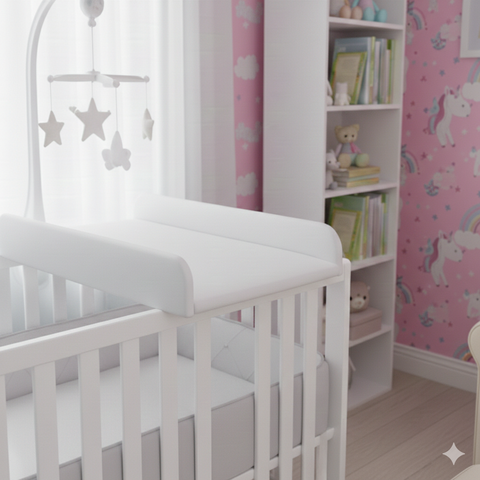 Trocador Portátil para Berço em Corino Branco Phoenix Baby Macio Higiênico Conforto Infantil Enxoval