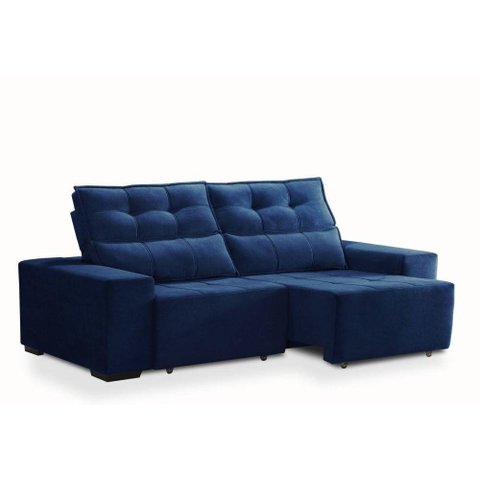 Sofá Retrátil e Reclinável com Molas Itália 2,20m - Azul
