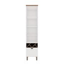 Ver imagem 3 de Cristaleira Genialflex Móveis Porta de Vidro e 1 Gavetão Branco com Ébano 50cm