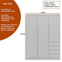 Ver imagem 3 de Guarda Roupa Infantil Jade 165cm 100% Mdf Cinza Semi Brilho - Sallar Home