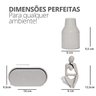 Kit 3 Peças Decoração Estátua Pensadora Garrafa Tubo Listrada e Bandeja Cinza - 2