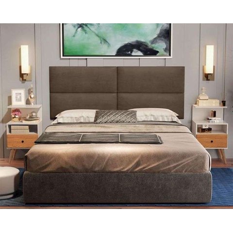 Cabeceira Solteiro Estofada Suspensa Moderna para Quarto de Criança/adulto - 90 Cm - Marrom Suede
