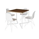 Ver imagem 6 de Mesa Industrial Quadrada Jantar Amêndoa 90Cm Base V Com 4 Cadeiras Brancas Ferro Branco Cor: