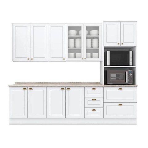 Cozinha Modulada Americana 7 Peças 2 Aéreos + 2 Balcões + 1 Paneleiro + 2 Complementos C5p49