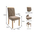 Ver imagem 6 de Conjunto: Mesa Sala Jantar Carol Tampo Madeirado C/ Vidro 130x80cm e 4 Cadeiras Fernanda Savana-