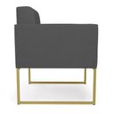 Ver imagem 5 de Poltrona Sala Decorativa Elisa Pé de Aço Lateral Dourado Sintético Grafite D03 - D’Rossi