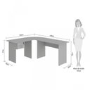 Ver imagem 3 de Mesa para Escritório em L com com Chave Web15 180cm Espresso Móveis Cinza