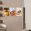 Ver imagem 3 de Kit 3 Quadros com Moldura Cozinha Frutas Decoração
