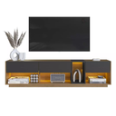 Ver imagem 2 de Rack para TV até 65 Polegadas com 3 Gavetas e 1 Nicho com Iluminação em LED RGB RA8001 Mel/Grafite