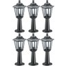 6 Balizadores Luminárias de Chão Muro 44x18cm Preto Colonial Termoplástico Grega Dital - 1