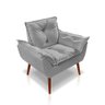 Conjunto 01 Poltrona Opala Decorativa + 01 Puff Quadrado Decorativo Suede - 5