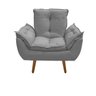 Conjunto 01 Poltrona Opala Decorativa + 01 Puff Quadrado Decorativo Suede - 2