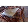 Conjunto Mesa de Tronco Borda Orgânica com Pés de Ferro e Cadeiras Rústicas 10 Lugares - 5