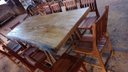 Ver imagem 5 de Conjunto Mesa de Tronco Borda Orgânica com Pés de Ferro e Cadeiras Rústicas 10 Lugares