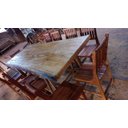 Ver imagem 5 de Conjunto Mesa de Tronco Borda Orgânica com Pés de Ferro e Cadeiras Rústicas 10 Lugares