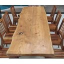 Ver imagem 2 de Conjunto Mesa de Tronco Borda Orgânica com Pés de Ferro e Cadeiras Rústicas 10 Lugares